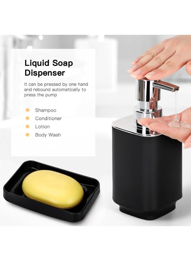 DUNISO 6 Pcs Bathroom Accessories Set,Household Toiletries Set,Sturdy and Durable,with Garbage can, Soap Dish, Toilet Brush, Mouthwash Cup, Lotion Bottle, Toothbrush Holder,Suitable for Family and Travel Use - Image 4